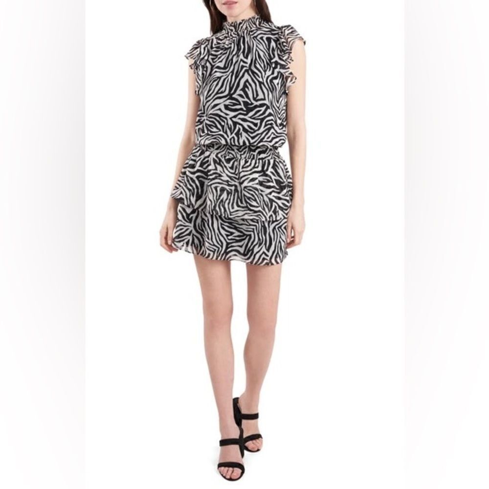 NWT 1 State Mock Neck Flutter Mini Dress